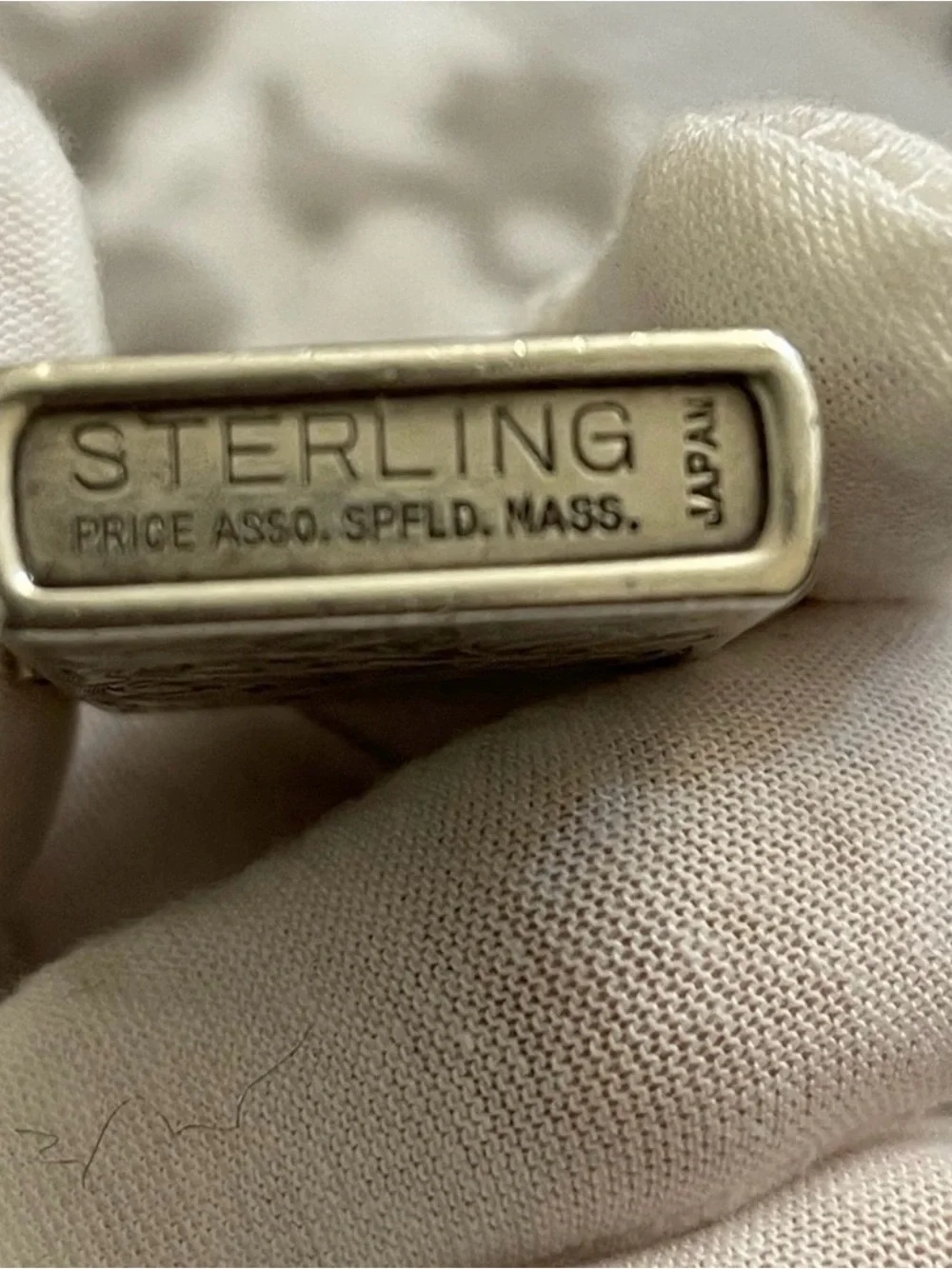 Vintage Sterling Silver 925 Pocket Case Japan 35.35g Florentine Scroll